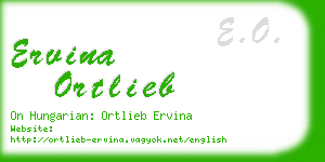 ervina ortlieb business card
